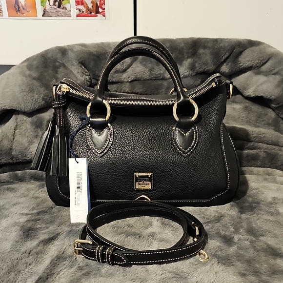 Dooney & Bourke Handbags - Dooney & Bourke Black Pebble Leather Satchel